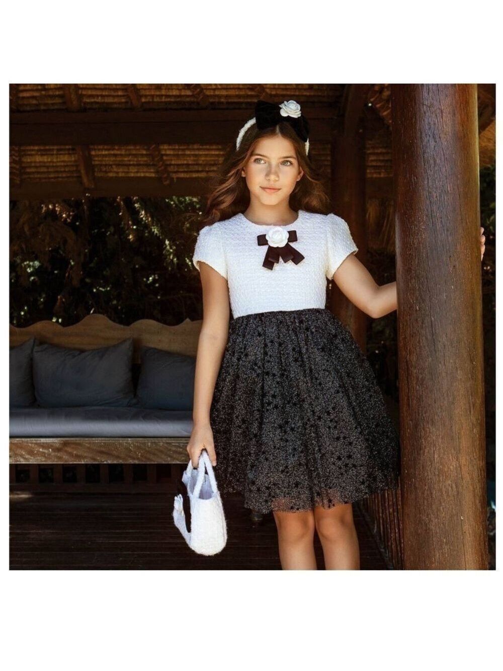 Ivory & Black Tulle Dress